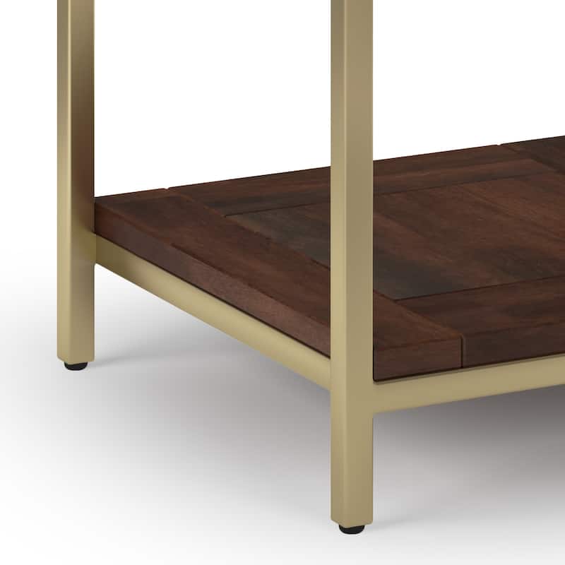 WYNDENHALL Rhonda SOLID MANGO WOOD & Metal 22" Wide Square Industrial End Side Table - 22 W x 22 D x 22 H