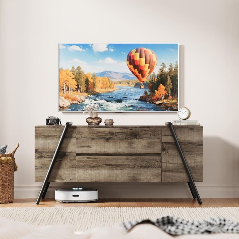 47 Inch Modern Entertainment Center TV Stand, Media Console for Living Room, Bedroom, Office - N/A - Grey