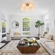preview thumbnail 4 of 26, Modern 11-Light Frosted Glass Globe Wavy Arm Sputnik Semi-flush Mount