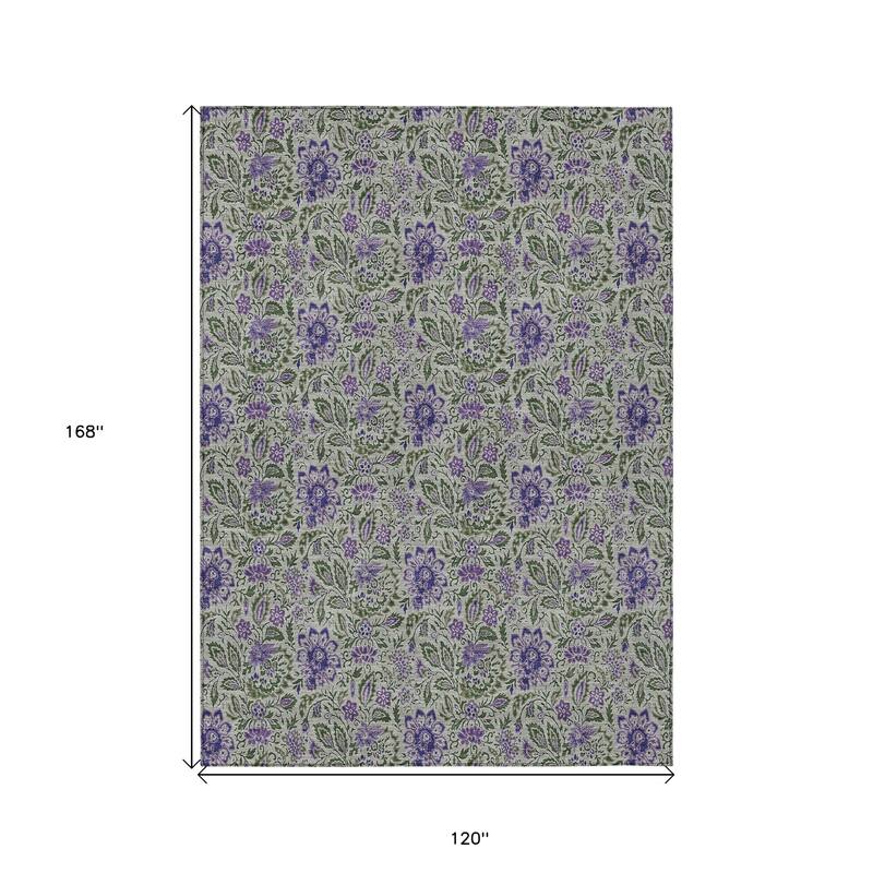 HomeRoots Floral Transitional Rectangle Outdoor Rug