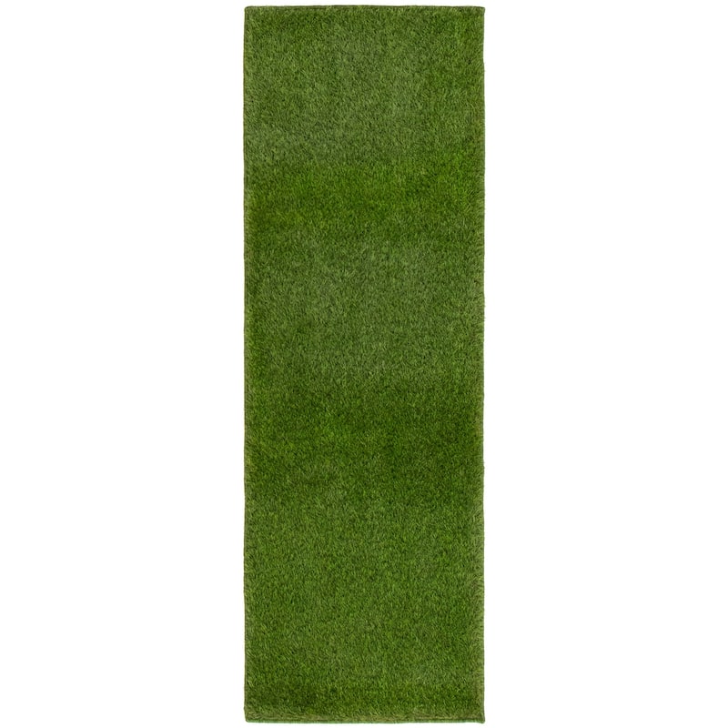ECARPETGALLERY Faux Grass Natural Rug - 2'0" x 6'0" Runner - Green