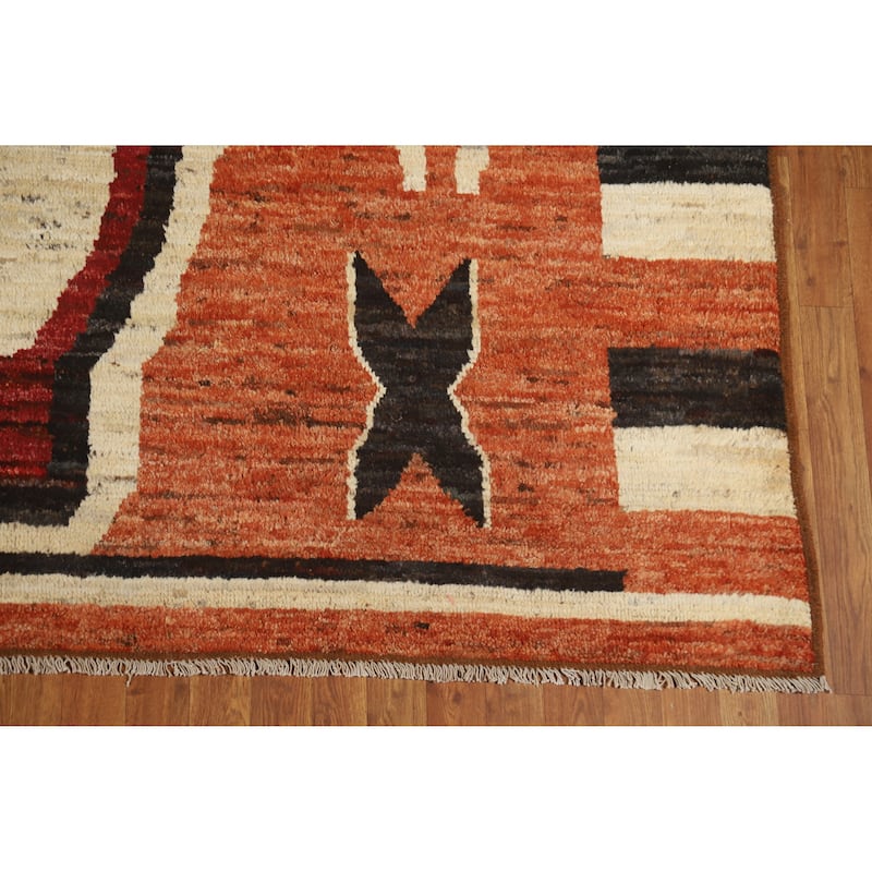 Moroccan Oriental Area Rug Handmade Bedroom Wool Carpet - 8'6" x 9'11"