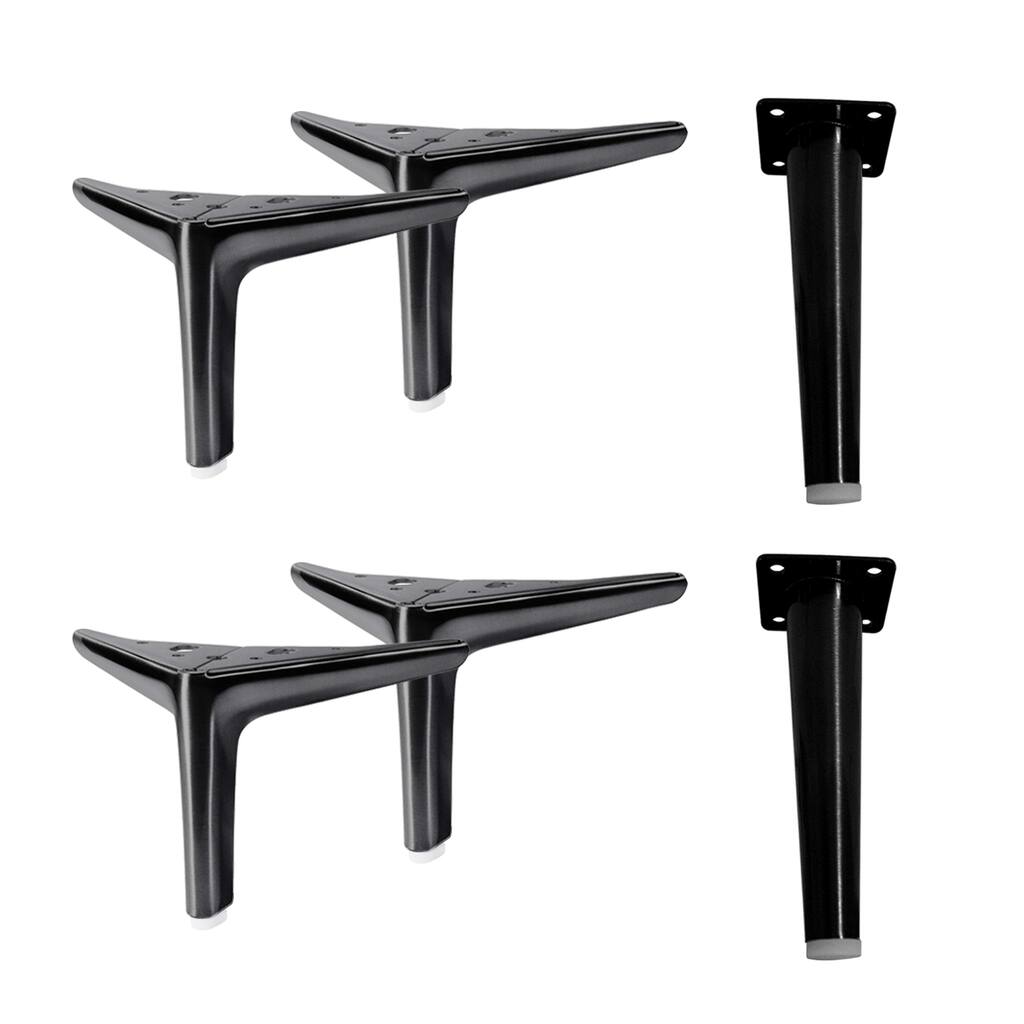 6" Black Finish Metal Legs, Sturdy Replacement for Sofa & Tables, Set of 6