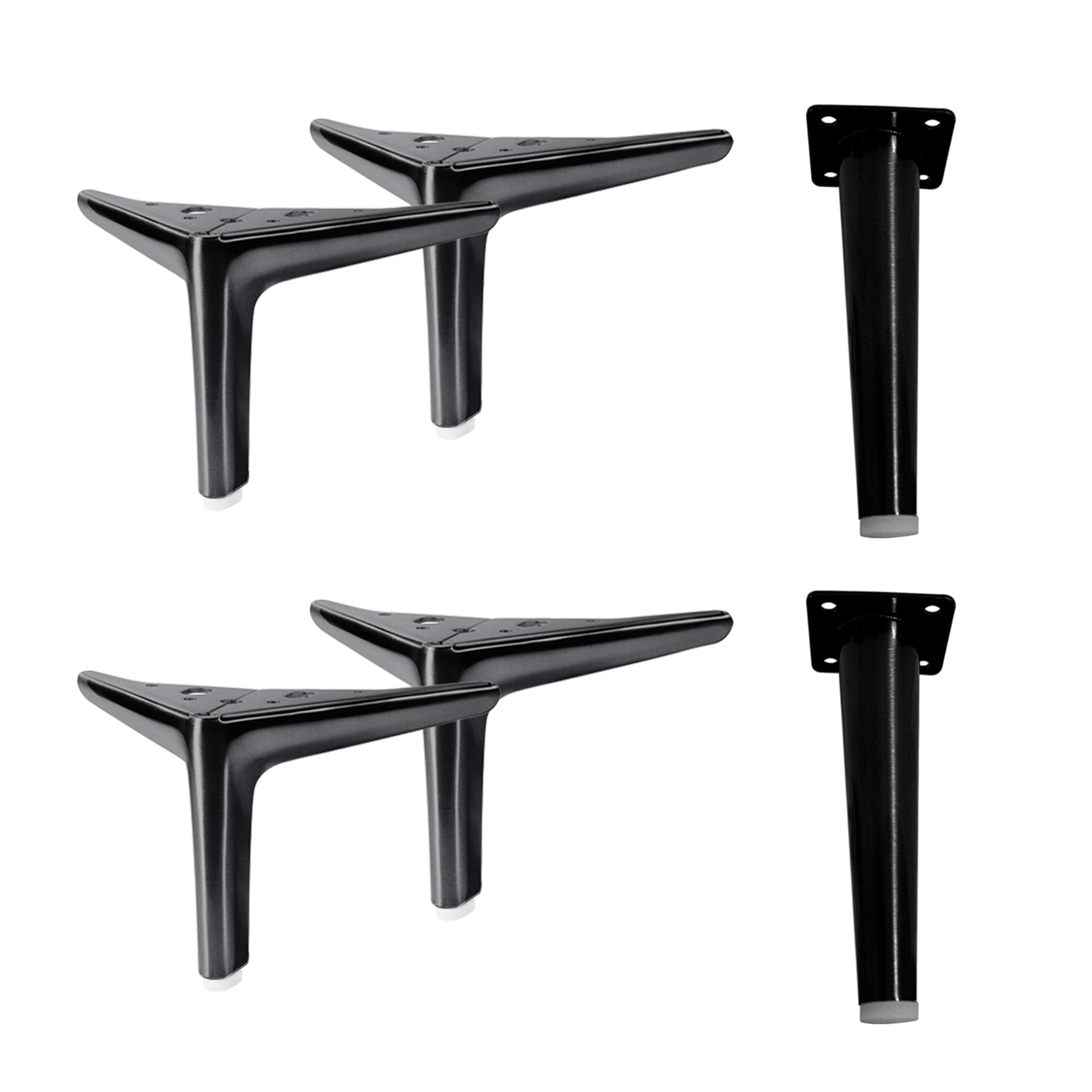6" Black Finish Metal Legs, Sturdy Replacement for Sofa & Tables, Set of 6