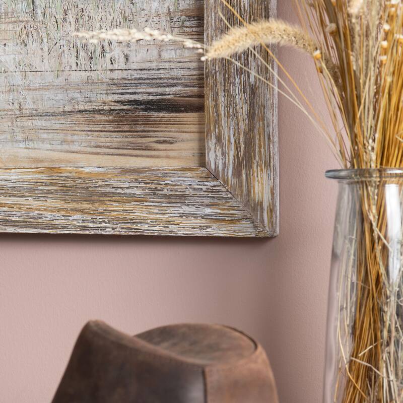 Hold Your Horses Wooden Wall Art with Brown Frame - Black