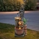 preview thumbnail 3 of 10, 32.3" H Farmhouse Well Water Pump and Pots Resin Fountain with LED Lights