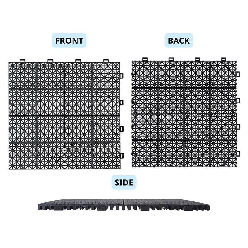 1 ft. x 1 ft. All-Weather Outdoor Plastic Composite Interlocking Deck Tiles, Garage Floor Tiles, Box of 12