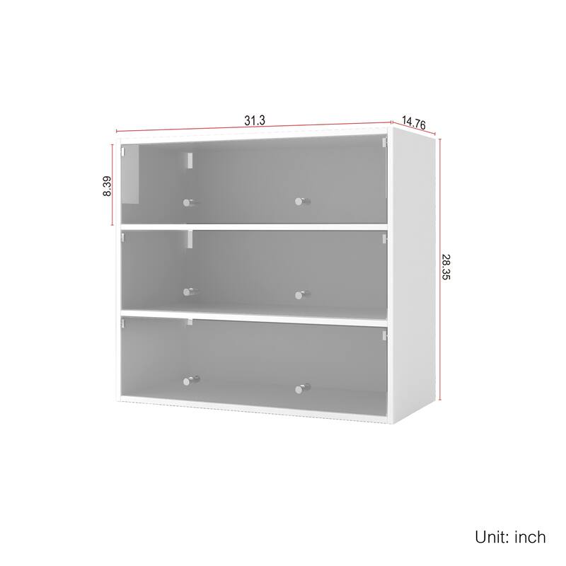 Glass Door Shoe Box Shoe Storage Cabinet With RGB Led Light