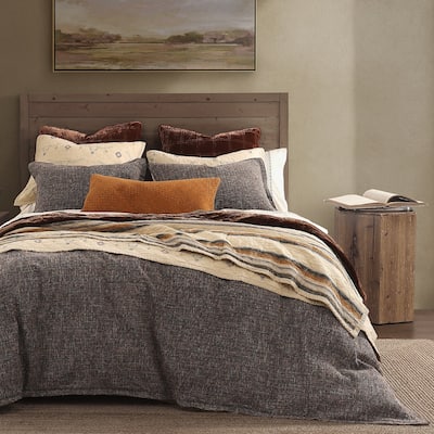 Paseo Road Maverick Longhorns Rustic Western Skull and Vintage Stripes Pattern 3 Piece Reversible Quilt with Pillow Shams
