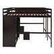 preview thumbnail 28 of 31, Double Loft Bed Twin Size with 2 Wardrobes and Storage Stairs, Wooden High Loftbed Frame for 2, for Kids Teens Adults Bedroom