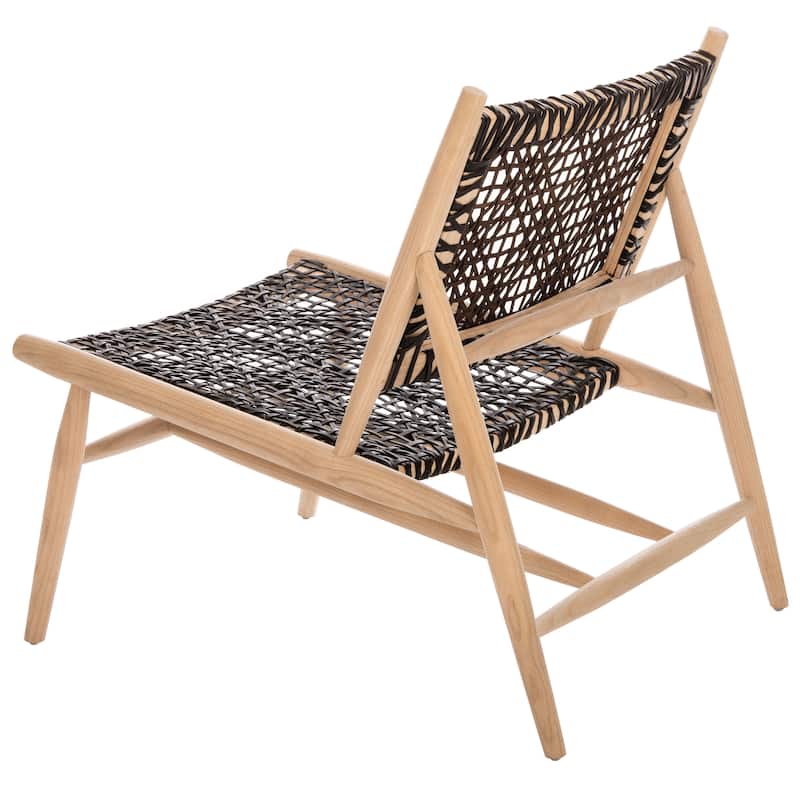 SAFAVIEH Bandelier Open Leather Weave Squared Accent Chair. - 26" W x 32" D x 31" H