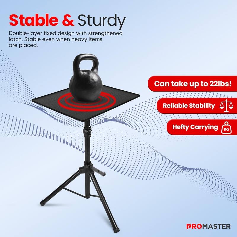 ProMaster Adjustable Tripod Projector Stand - Height Adjustable Projector Floor Stand for Outside Use,
