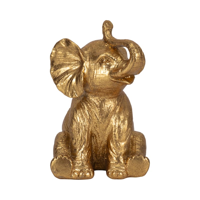 Sagebrook Home Polyresin Gold Figurines Elephant