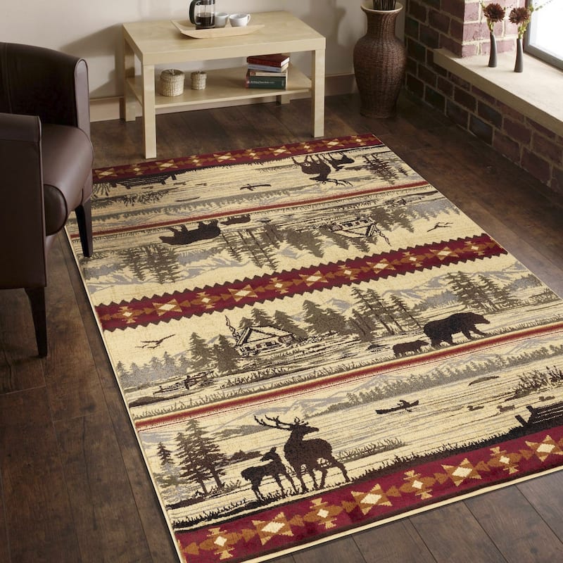 Nature's Nest GC_CBL3005 Multi Lodge Area Rug