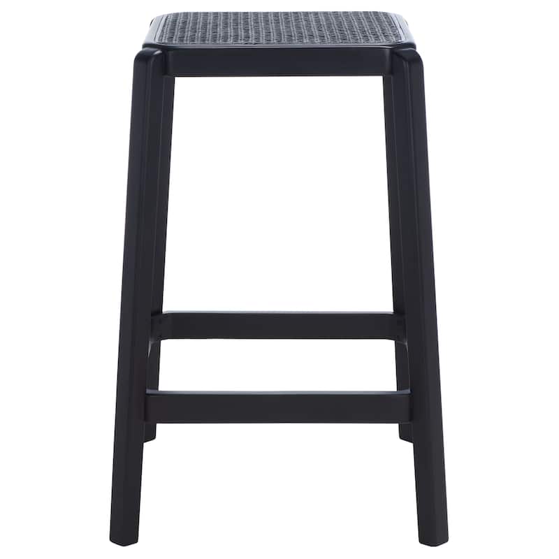SAFAVIEH Flavia Backless Cane Counter Stool - 17" W x 17" D x 25" H - 17Wx17Dx25H