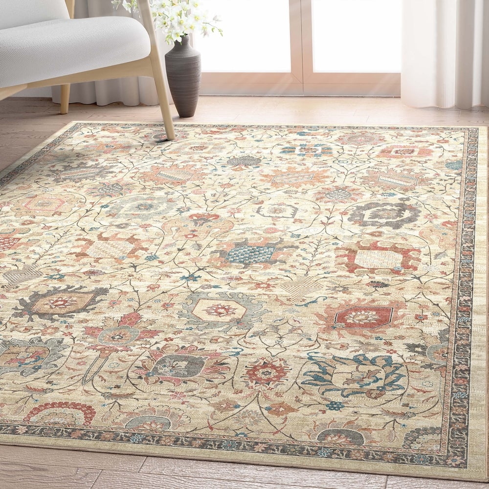 Well Woven Apollo Serapi Vienna Medallon Vintage Flat-Weave Area Rug