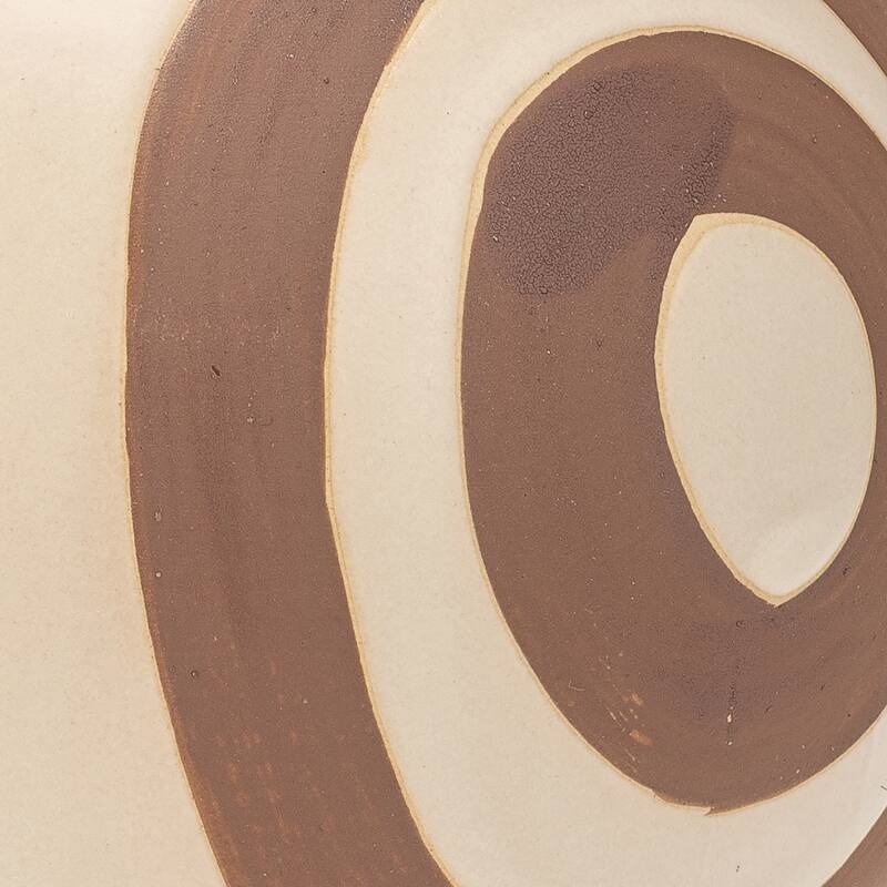 Ceramic Abstract Two-Toned Modern Vase - Ivory, 6"