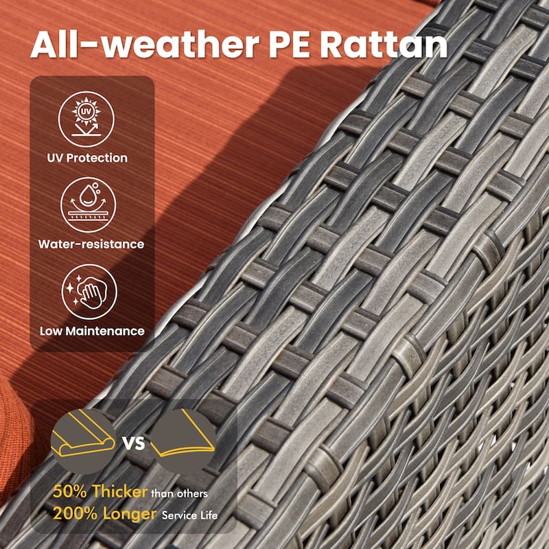 XIZZI 10-Piece Outdoor Furniture Sectional Swivel Chair Set