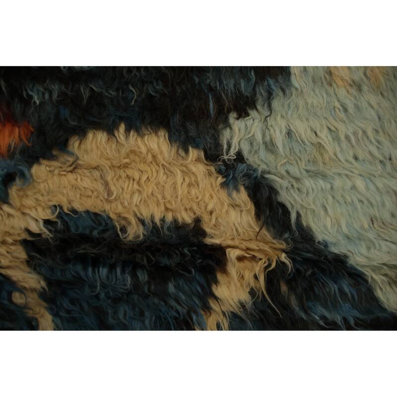 Hand Knotted Oriental 100% Wool Carpet Modern Tribal Multi-Colored Moroccan Area Rug - 9' 10'' X 6' 8''