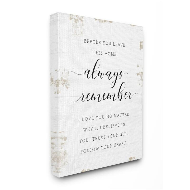 Stupell Always Follow Your Heart Phrase Country Home Charm Canvas Wall Art - Black - 24 x 30