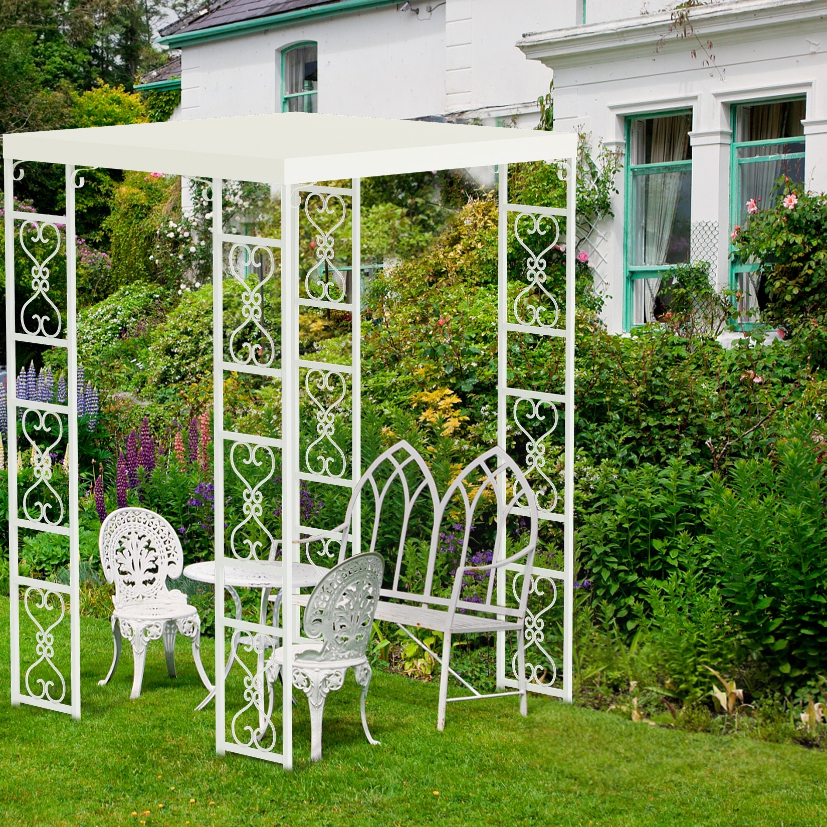 Wedding Ceremony Arch Outdoor Canopy Tent Metal Backdrop Stand Pergola