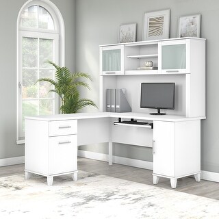Copper Grove Shumen 60 Inch L Shaped Desk White Sportspyder