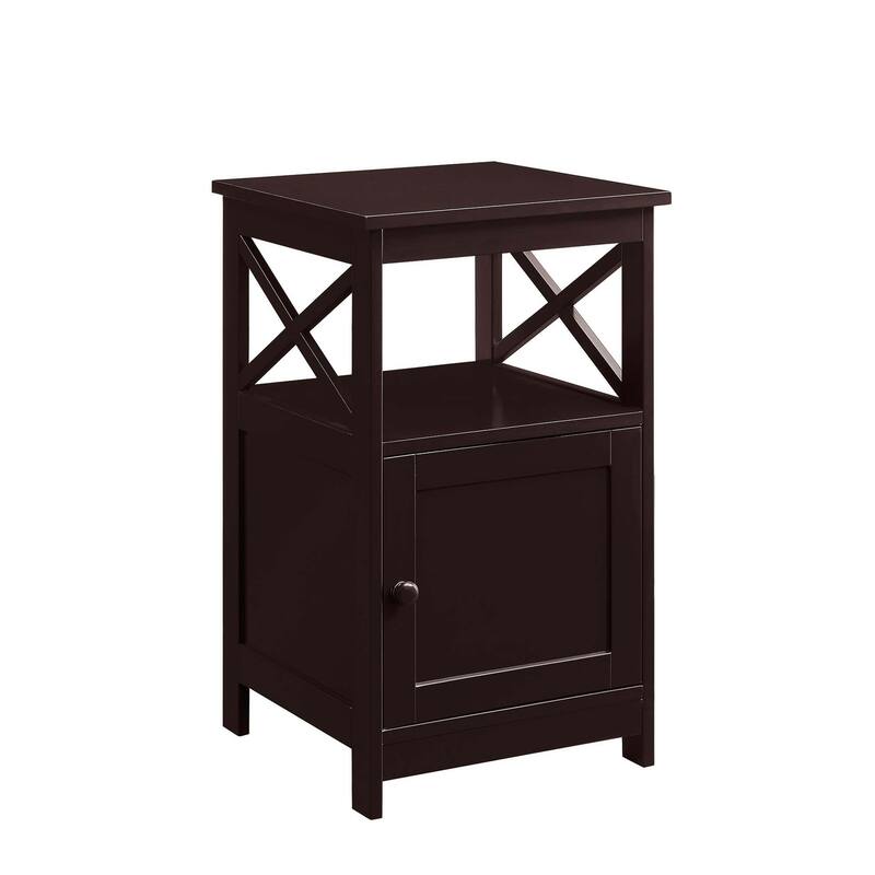 Convenience Concepts Oxford End Table with Storage Cabinet and Shelf