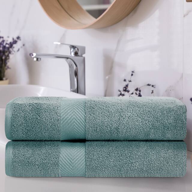 Miranda Haus Soft Oversize Zero Twist Cotton Bath Sheets (Set of 2) - Jade