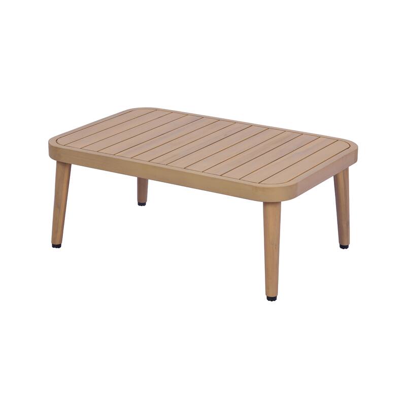 Christopher Knight Home - Marina 4- Piece Outdoor Acacia Wood Patio Seating Set with Curved Tub Design