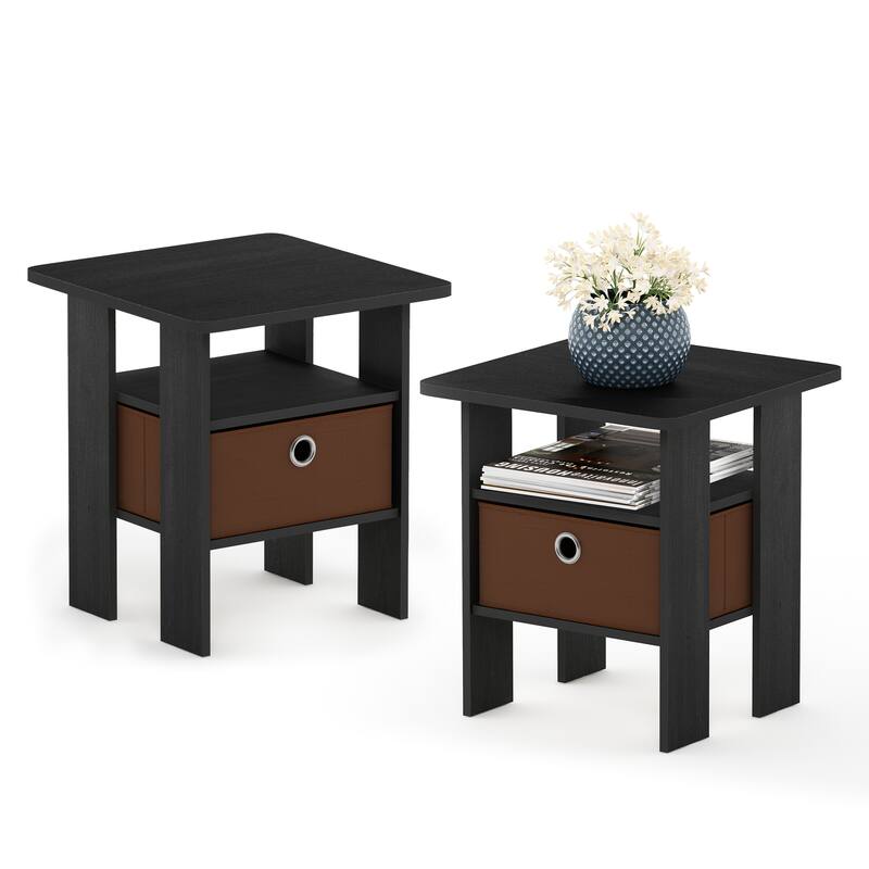 Porch & Den Cooper Square End Table/ Nightstand - two tables - americano/brown