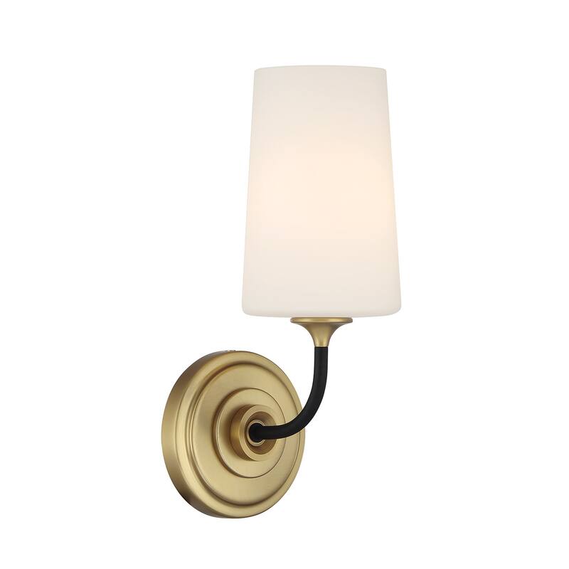 Crystorama Lighting Group NIL-70011 Niles 12" Tall Bathroom Sconce - Black Forged / Modern Gold
