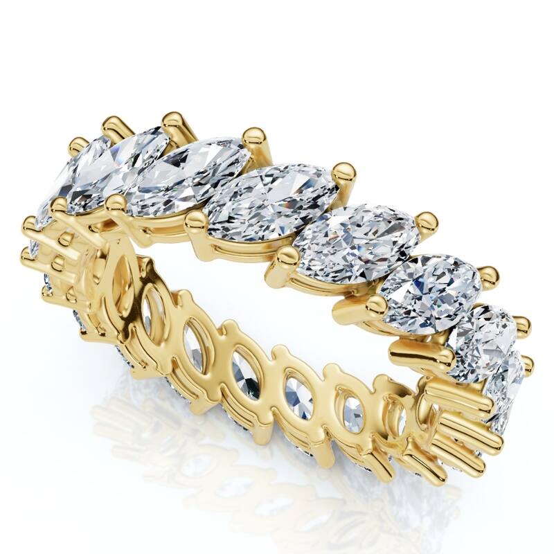 Bliss Diamond 3Ct Marquise Diamond Eternity Ring Gold Lab Grown - 8 - Yellow