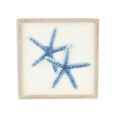 Coralia Blue Metal Starfish Relief Wall Art