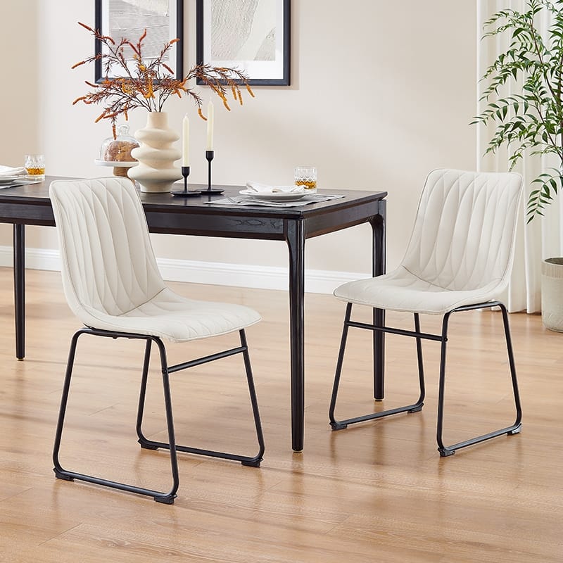 Art Leon Faux Leather Dining Chair (Set of 2) - Off White