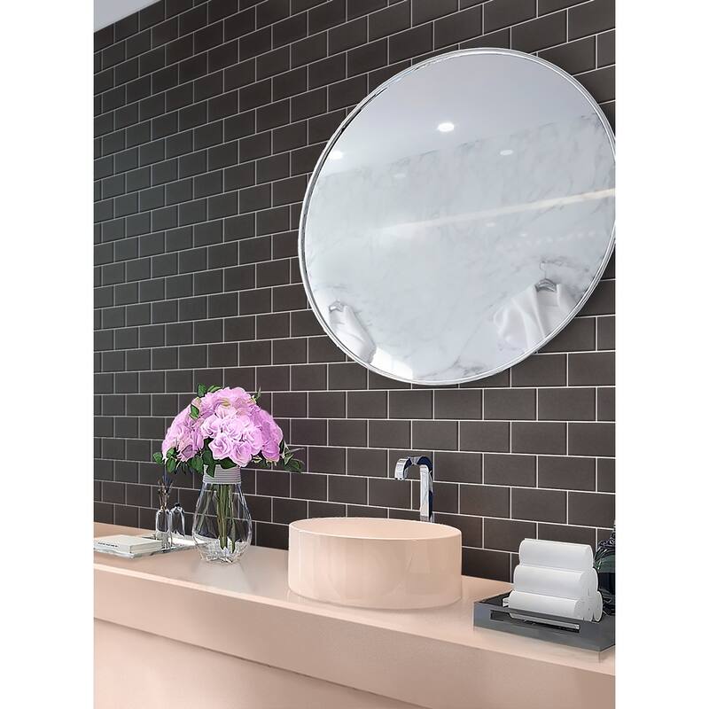 Apollo tile 3" x 6" Colorway Matte Ash Gray Glass Tile (5 sq ft/case) - 40 Pack