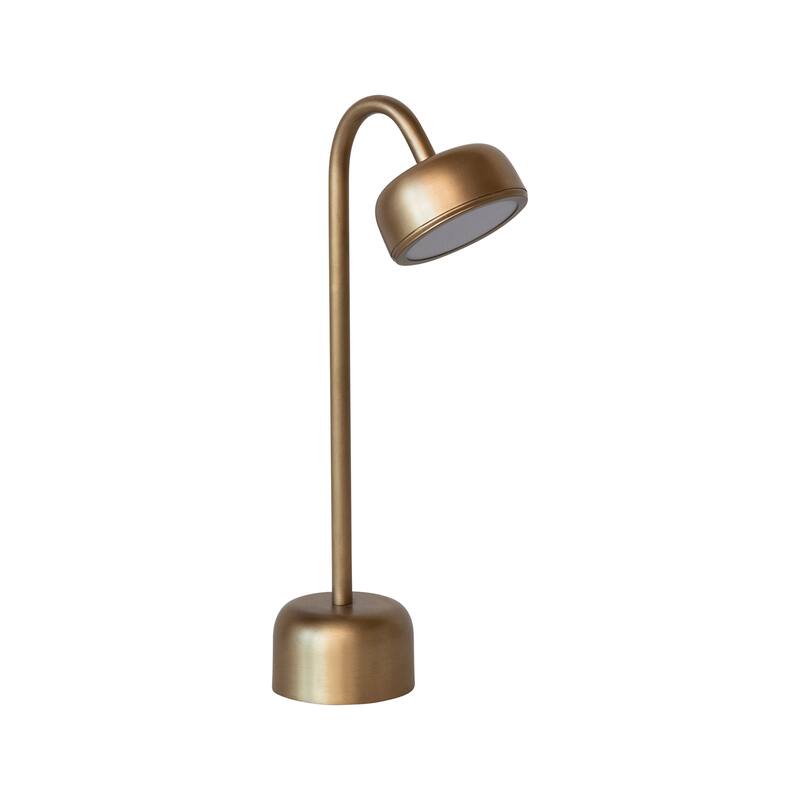Metal LED Table Lamp with Touch Sensor and Adjustable Head - 6.5"L x 3.3"W x 14.0"H - 6.5"L x 3.3"W x 14.0"H - Gold