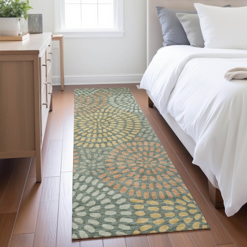 Machine Washable Indoor/ Outdoor Casual Ric Chantille Rug