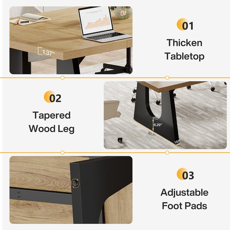 Wood Conference Table Oka Rectangular Office Meeting Room Desk