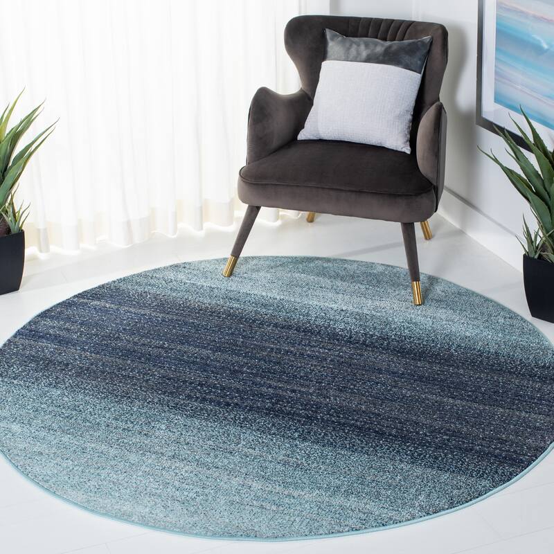SAFAVIEH Adirondack Muzeyyen Ombre Distressed Rug - 6' Round - Purple/Grey