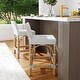 preview thumbnail 1 of 26, Serienna Rectangular Rattan Low Back 24.5"Counter Stool White/Grey
