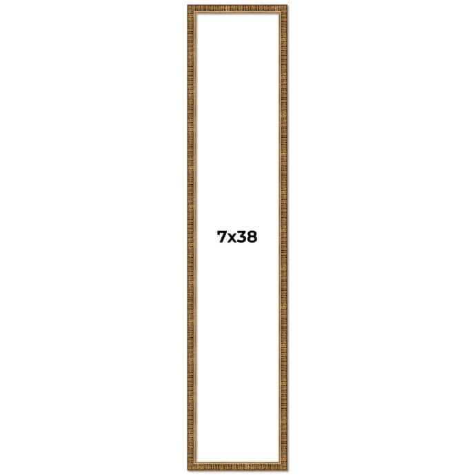 7x38 Frame Gold Solid Wood Picture Frame - Complete Modern Photo Frame