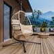preview thumbnail 6 of 8, Foldable Hanging Swing Chair with Stand - Indoor/Outdoor, Space-Saving Design, Comfortable Puffy Cushion