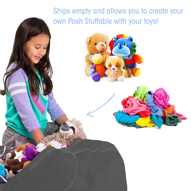 Kids' Stuffed Animal Storage Bean Bag Chair Cover or Toy Organizer