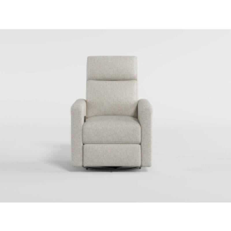 Yujo Recliner Chair, Manual, 30 Inch, Gray Faux Leather, 360 Swivel