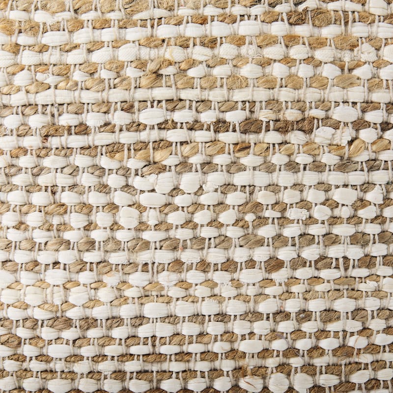 Mercana "Ekani" Cream & Beige Cotton Square Pouf