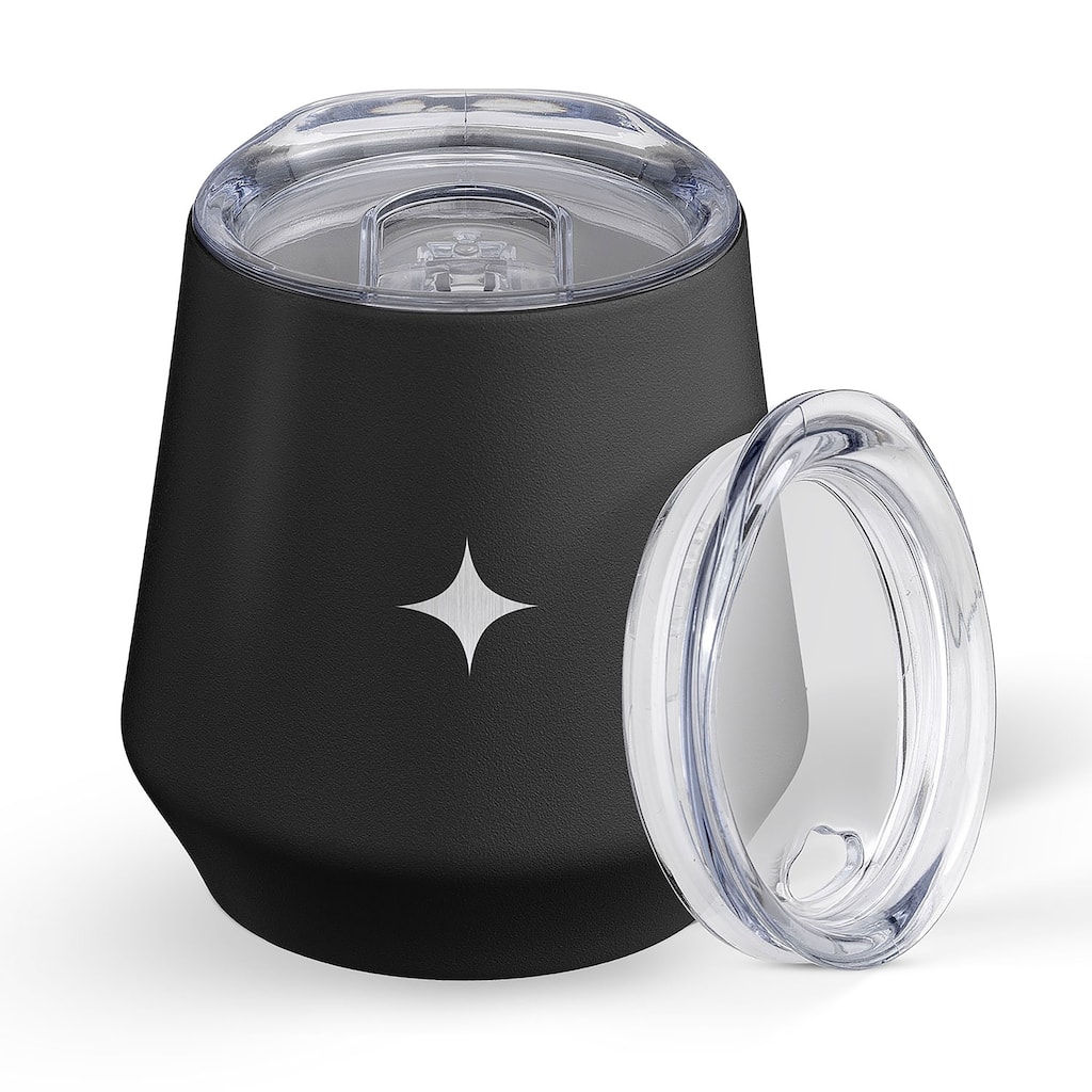 JoyJolt Vacuum Insulated Stainless Steel Stemless Wine Tumbler with Lid - 12 oz