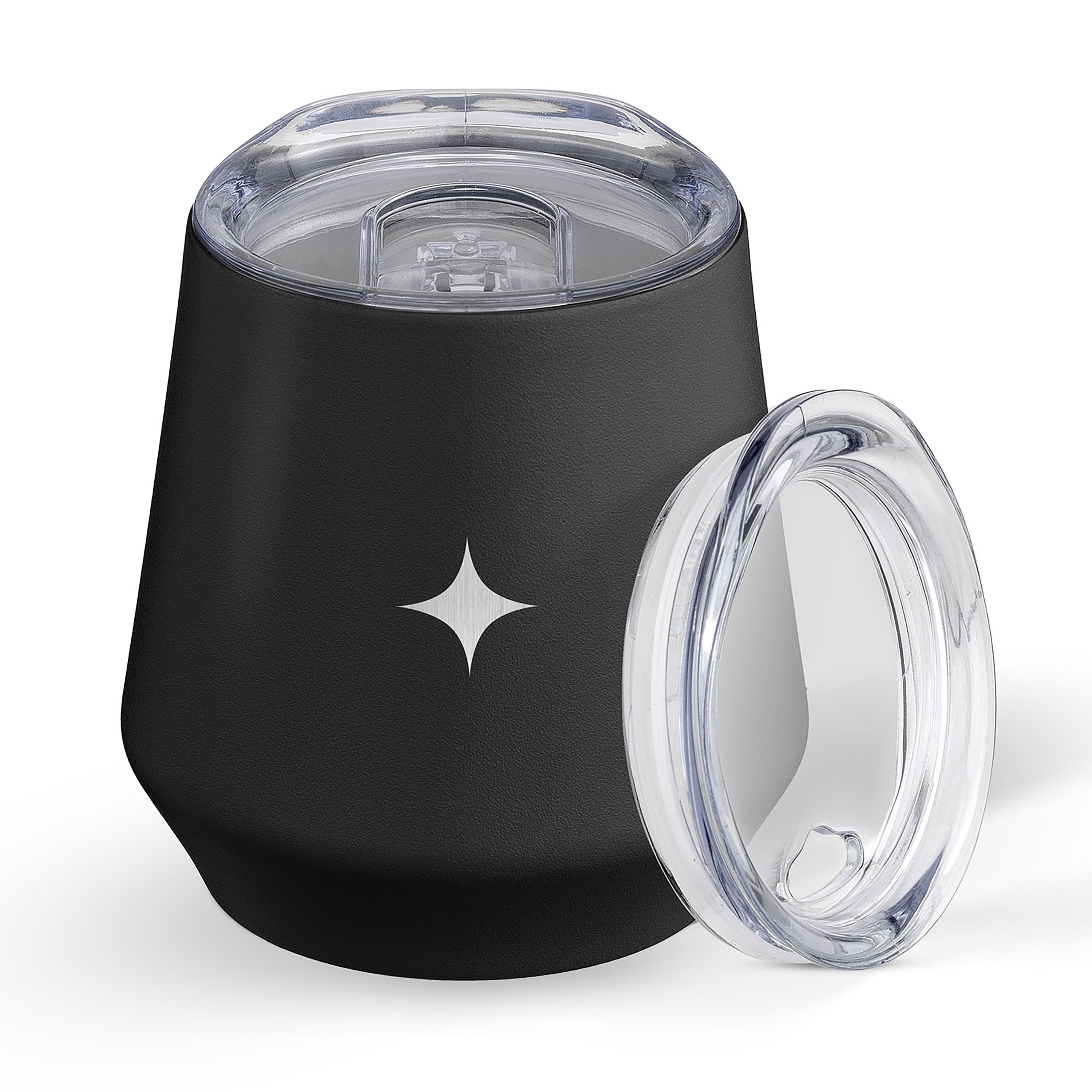 JoyJolt Vacuum Insulated Stainless Steel Stemless Wine Tumbler with Lid - 12 oz
