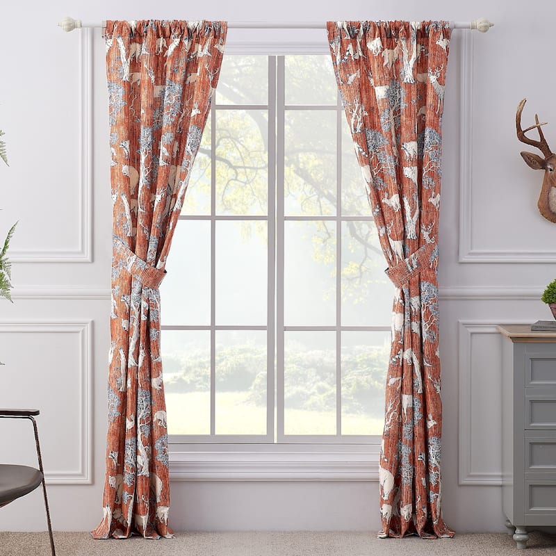 Barefoot Bungalow Menagerie Curtain Panels (Set of 2) - 84 x 84 inches