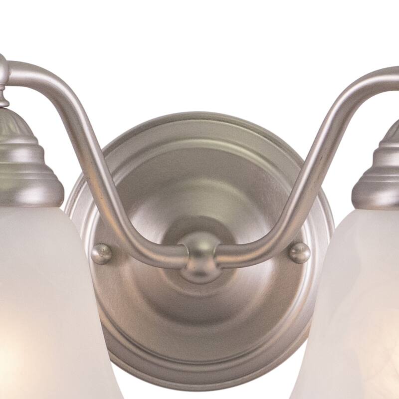 Standford 2 Light Brushed Nickel Bathroom Vanity Fixture - 13-in W x 7-in H x 7-in D