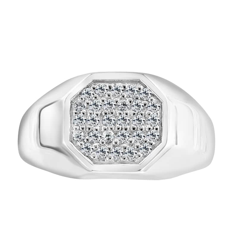 EFFY Men's 925 Sterling Silver White Sapphire Ring